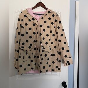 Crown and Ivy Polka Dot Tan lined raincoat size xl